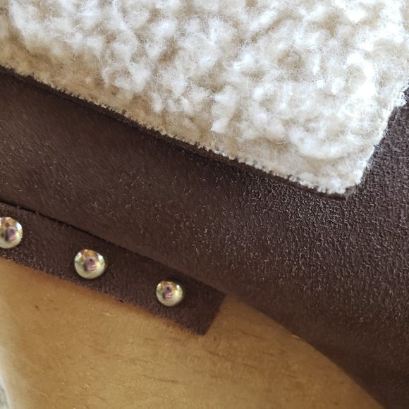 Naughty Monkey Sherpa Suede Wedge Lace Up Booties - Picture 9 of 12